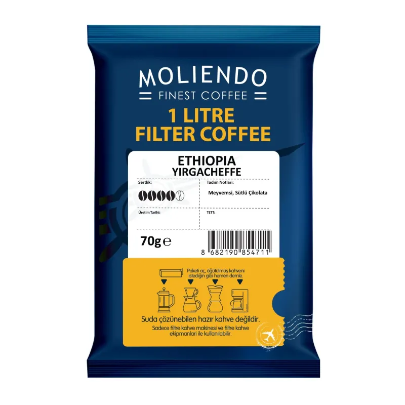 Moliendo 70 Gram -1 Litfe Filtre Kahve